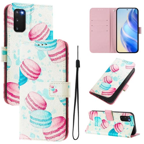 Funda de Cuero para Teléfono Samsung Galaxy S20 FE 4G con Patrón de Dibujo Artístico (Pastel)