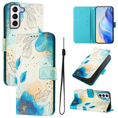 Funda para Teléfono Samsung Galaxy S21 5G Cuero Patrón Dibujo Artístico (Flores Florecientes)