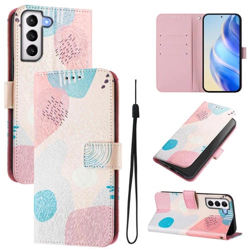 Funda de Cuero para Teléfono Samsung Galaxy S21+ 5G con Patrón de Dibujo Artístico (Rompecabezas de Grafiti)