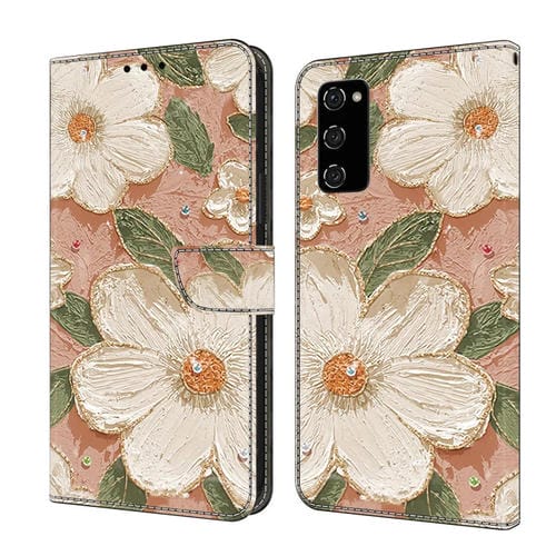 Funda de Cuero Samsung Galaxy S20 FE Pintada a Mano (Girasol)