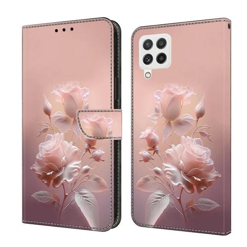 Funda de Piel Samsung Galaxy A22 4G Pintada Fresca Flores de Cerámica