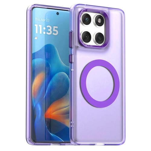 Funda híbrida de TPU y PC con Magsafe Candy para Motorola Edge 60 Fusion (morado)