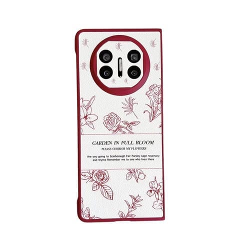 Funda para Teléfono Huawei Mate X5 con Diseño de Flores y Bocetos (Rosa)
