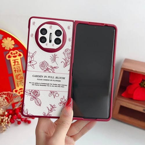 Funda para Teléfono Huawei Mate X5 con Diseño de Flores y Bocetos (Rosa)