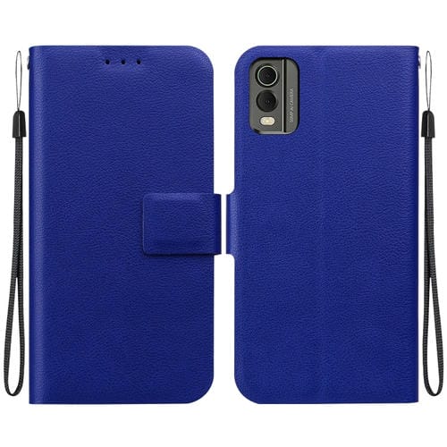 Funda de Cuero Ultradelgada con Hebilla Magnética para Nokia C32 (Azul)