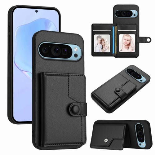 Funda Antirrobo para Google Pixel 9 Pro con Botón y Tarjeta RFID (Negra)