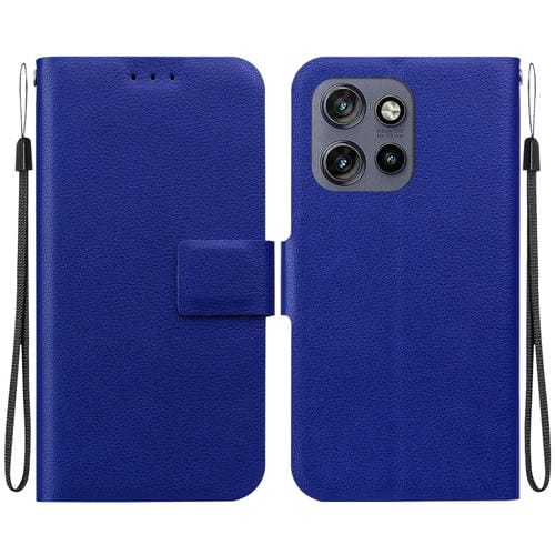 Funda de Cuero con Hebilla Magnética Ultrafina para Motorola Edge 50 Neo 5G (Azul)