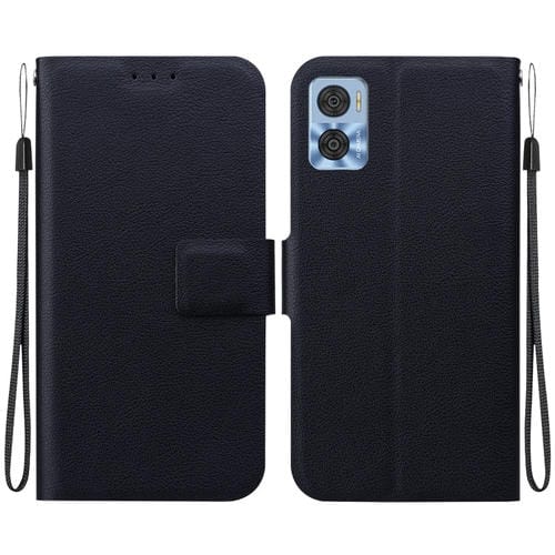 Funda de Cuero Ultrafina con Hebilla Magnética para Motorola Moto E22 y Moto E22I (Negra)