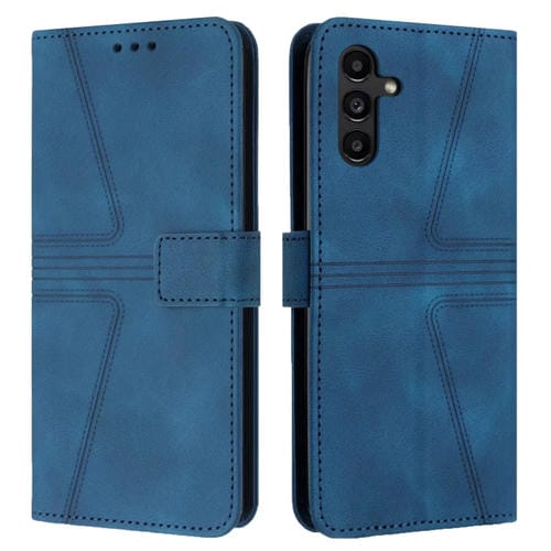 Funda Cuero Samsung Galaxy S25+5G Forma Triángulo (Azul)