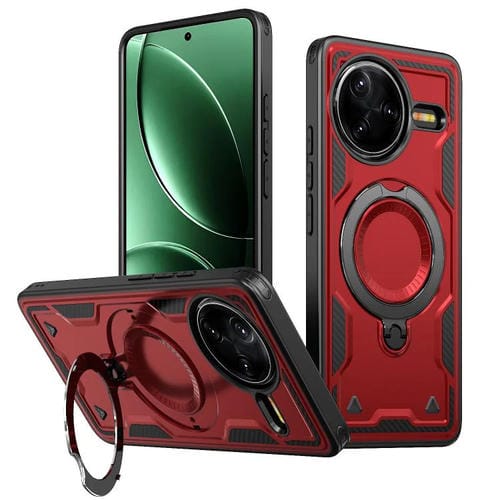 Funda híbrida de TPU con soporte MagSafe para Redmi K80/K80 Pro (roja)