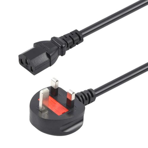 Cable de Alimentación para Ordenador con Enchufe Británico de 3 Pines, 5 Metros (Negro)