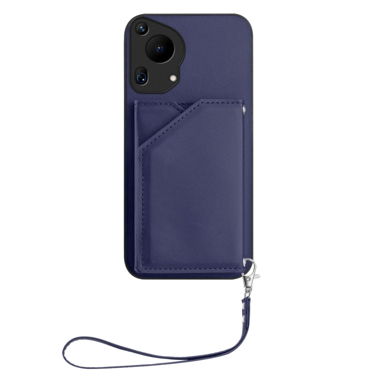 Funda para Teléfono Huawei Pura 70 Ultra Skin Feel con 4 Ranuras y Correa (Azul)