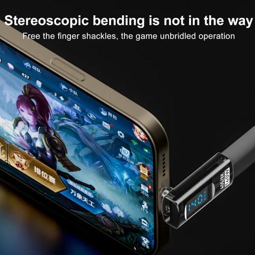 Adaptador Estéreo con Pantalla Digital PD 140 W Tipo C/USB-C a Tipo C/USB-C (Negro Claro)