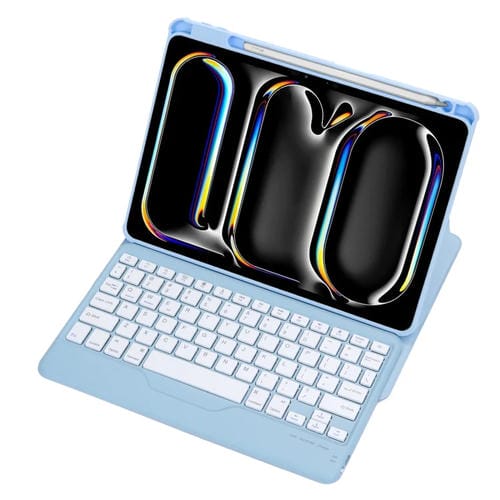 Funda con Teclado Bluetooth para iPad Pro 11 2024 L13-B Cuero Transparente Acrílico Rotación 360 (Azul)