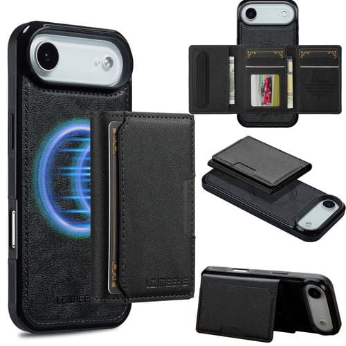 Funda para iPhone 17 Air LC.IMEEKE L5 con tarjetero RFID desmontable y Magsafe (negra)