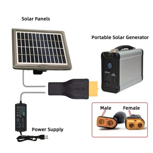Adaptador de Intercambio XT-003 XT60 a EC5 para Conexión de Baterías y Componentes Eléctricos
