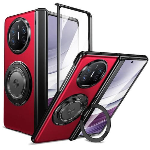 Funda para Teléfono Huawei Mate X5 con Anillo Giratorio Plegable y Medalla Dorada (Rojo)