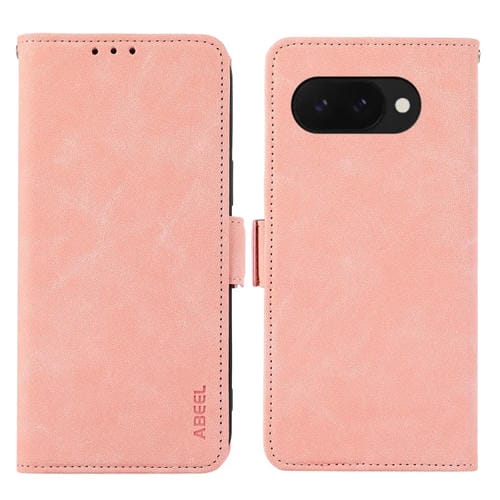 Funda de Cuero Abeel con Imán Rfid y Diseño Esmerilado para Google Pixel 9A (Rosa)