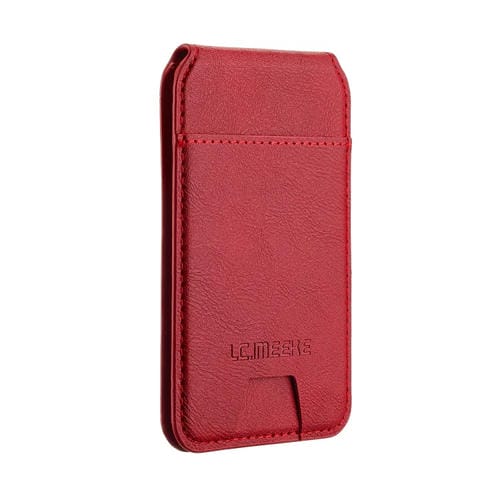 Funda de Cuero Lc.Imeeke Protección RFID para 3 Tarjetas Magsafe (Rojo)