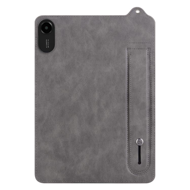 Funda de TPU con parte trasera de cuero y correa para Xiaomi Redmi Pad 2 (gris)