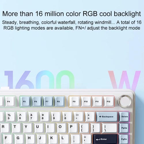 Teclado Mecánico Aula F75 80 Teclas con Cable, 2,4G y Bluetooth, RGB Personalizado (Azul Marino)