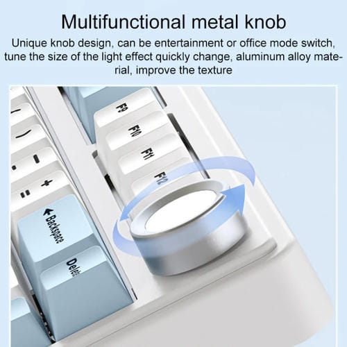 Teclado Mecánico Aula F75 80 Teclas con Cable, 2,4 G y Bluetooth, RGB Personalizado (Azul)