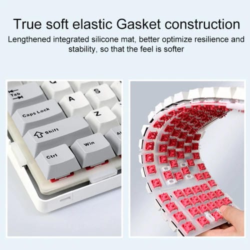 Teclado Mecánico Aula F99 Pro 99 Teclas con Cable, 2,4 G y Bluetooth RGB (Gris Degradado)