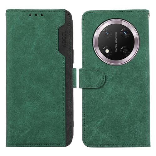 Funda de Cuero con Bloqueo Magnético para Honor X9C 5G Global (Verde y Negro)