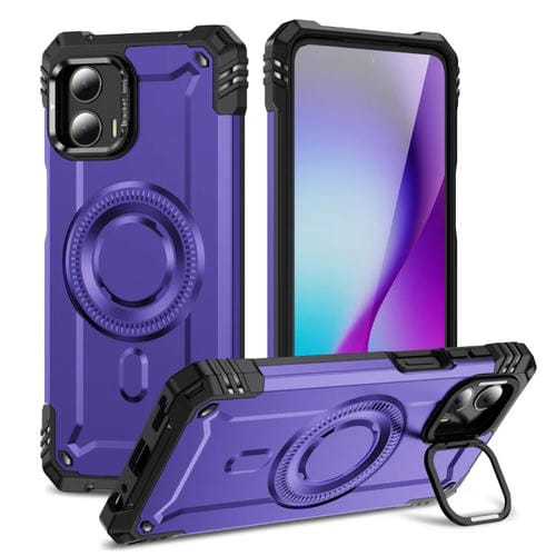 Estuche para Teléfono con Soporte para Lente Magsafe Motorola Moto G 5G (2023) (Morado)