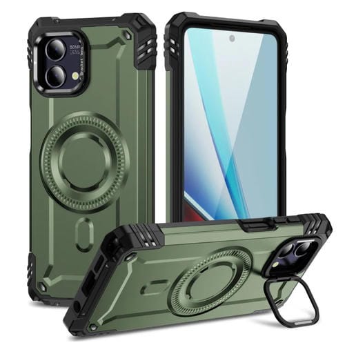 Estuche para Teléfono con Soporte para Lente Magsafe Motorola Moto G Stylus 5G (2023) (Verde Militar)