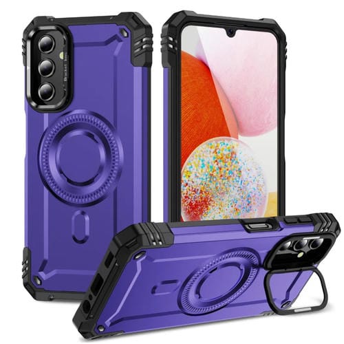Estuche para Teléfono Samsung Galaxy A14 5G/4G con Soporte para Lente Magsafe (Morado)