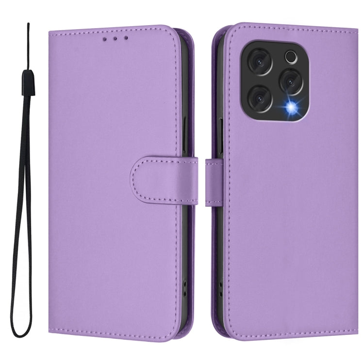 Funda de Piel Sintética con Cordón para Teléfono Doogee N55 Plus (Morado Lavanda)