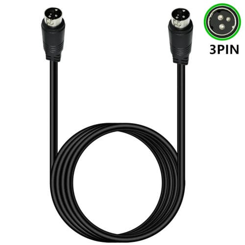 Cable Adaptador de Señal de Alimentación de Audio 3 Pines Macho a Din Central 1,5 M (Negro)