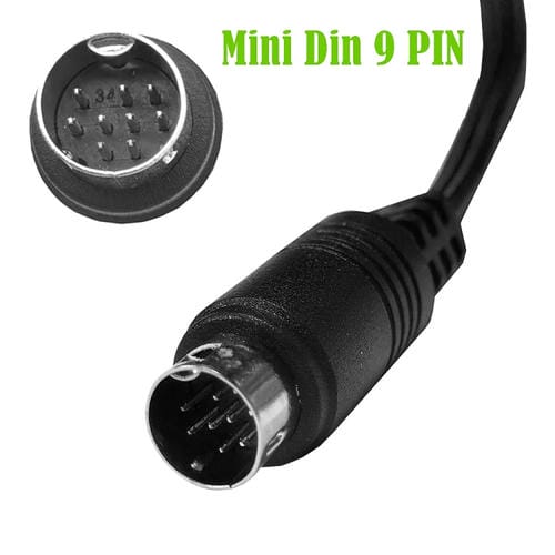 Cable Adaptador de Tv Box 9 Pines Macho a Hembra Mini Din 90 Grados Longitud 1,8 m (Negro)