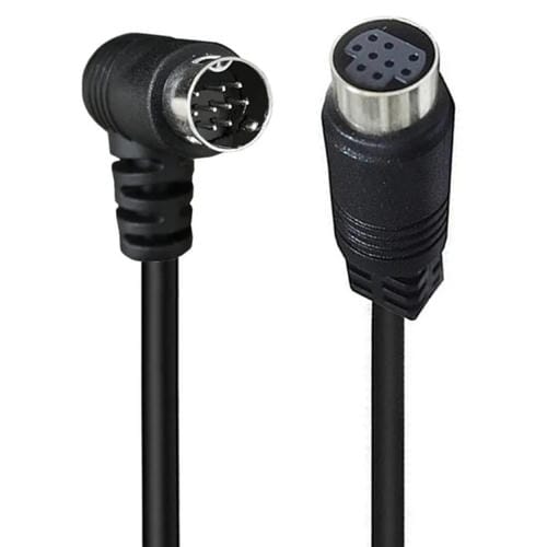 Cable Adaptador Tv Box 9 Pines Macho a Hembra Mini Din Curvo 1,8 Metros (Negro)