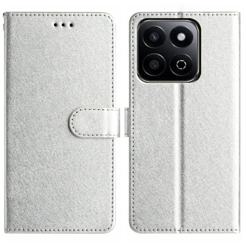 Funda de Cuero con Tapa Horizontal y Textura de Seda para Honor X7C 4G/200 (Plateada)
