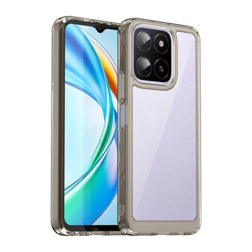 Funda híbrida TPU y acrílico para Honor X5B Plus serie Colorida (Gris Transparente)