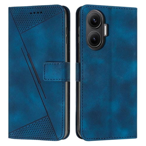 Funda de cuero triangular con cordón para Xiaomi Poco F7 Dream (azul)