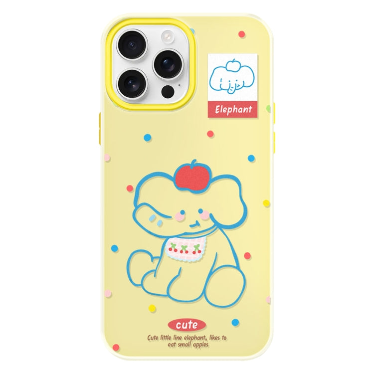 Funda híbrida TPU y PC iPhone 16 Pro Max Elefante de Manzana (Amarillo)