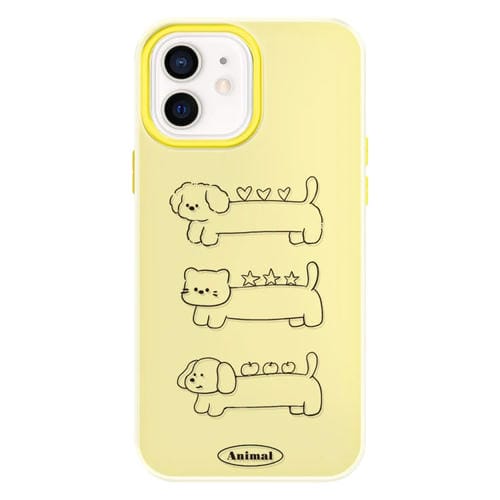 Funda hĂbrida TPU Policarbonato iPhone 11 LĂneas de Animales (Amarillo)