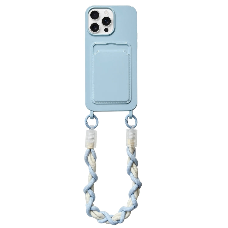 Estuche para Teléfono Dopamina iPhone 16 Pro con Ranura para Tarjeta y Cordón (Azul)