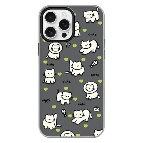 Funda híbrida TPU y PC para iPhone 12 Pro Max con diseño Corazón Verde Gato (Negro)