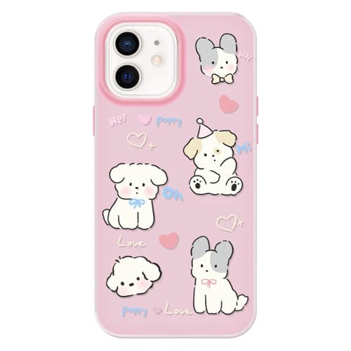 Funda híbrida TPU y PC iPhone 11 Tacto Sedoso (Rosa Love Puppy)