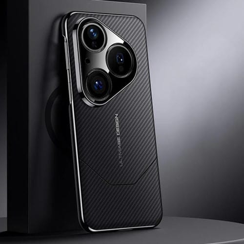 Funda premium de fibra de carbono con diseño de vanguardia para Huawei Pura 80 5G (negra)