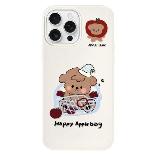 Funda híbrida TPU y Policarbonato iPhone 12 Pro Max Canasta de Perros (Blanca)