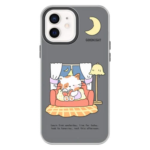 Funda hĂbrida TPU Policarbonato iPhone 11 Gato de Entrenamiento Nocturno (Negro)