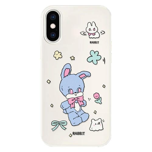 Funda híbrida TPU Policarbonato iPhone Xs Max Tacto Sedoso (Azul Blanco)