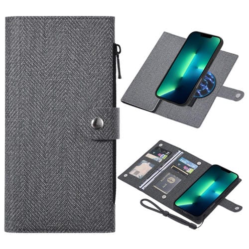 Funda de Cuero con Tapa Magnética Rfid Magsafe para iPhone 13 Pro Vili Gbs Series (Negra)