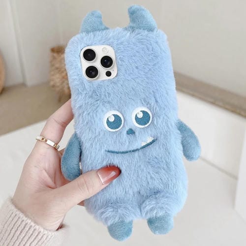 Funda de Teléfono TPU iPhone 13 Pro Diseño Monstruo de Peluche (Azul)