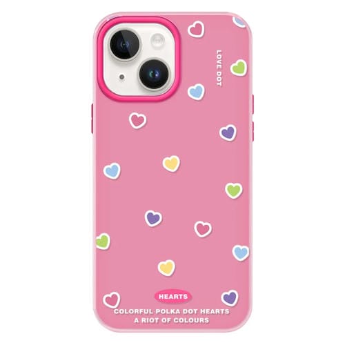 Funda híbrida TPU y PC iPhone 15 Protección Tacto Sedoso (Rosa y Rojo)